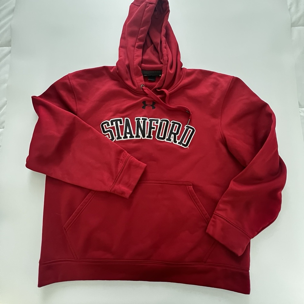Under‎ Armour Stanford Cardinal Hoodie Red Men's LG Loose Fleece Sweatshirt
